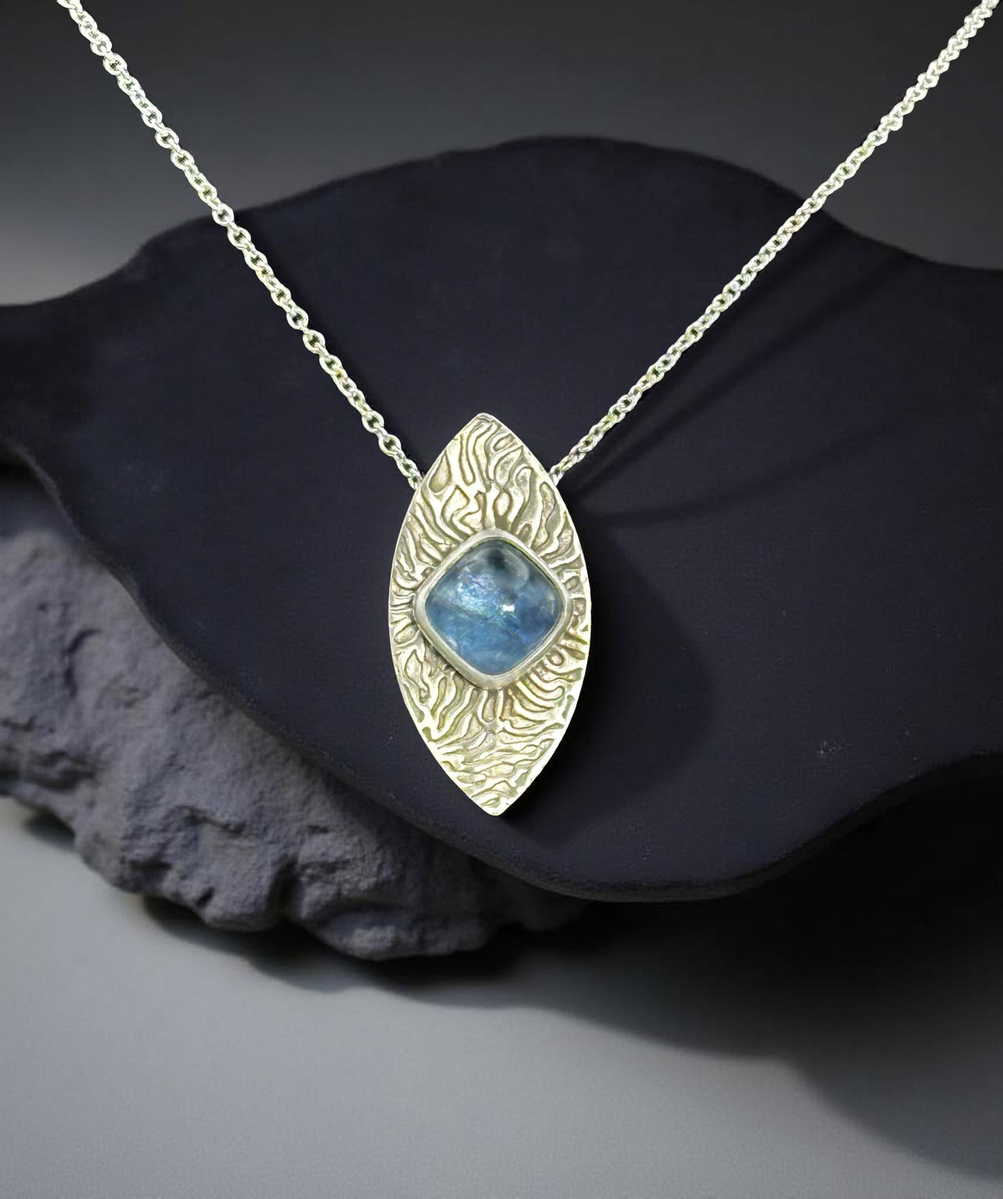 Belgian Teal Flourite Pendant