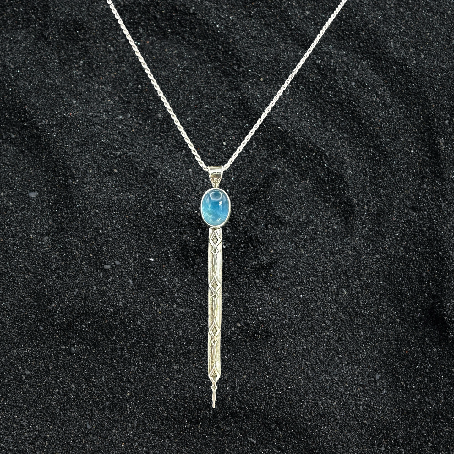 Blue Flourite Matinee Necklace