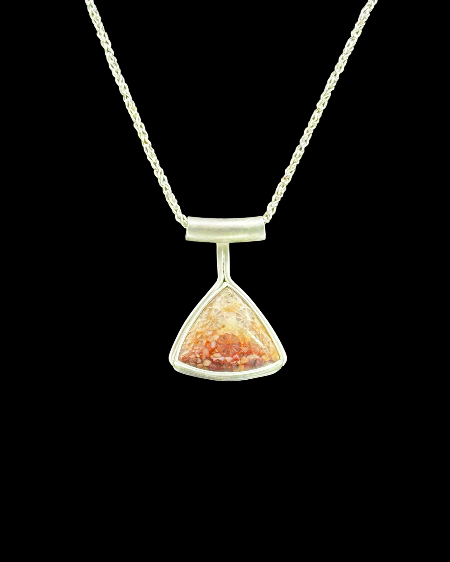Fossilized Coral Pendant Necklace