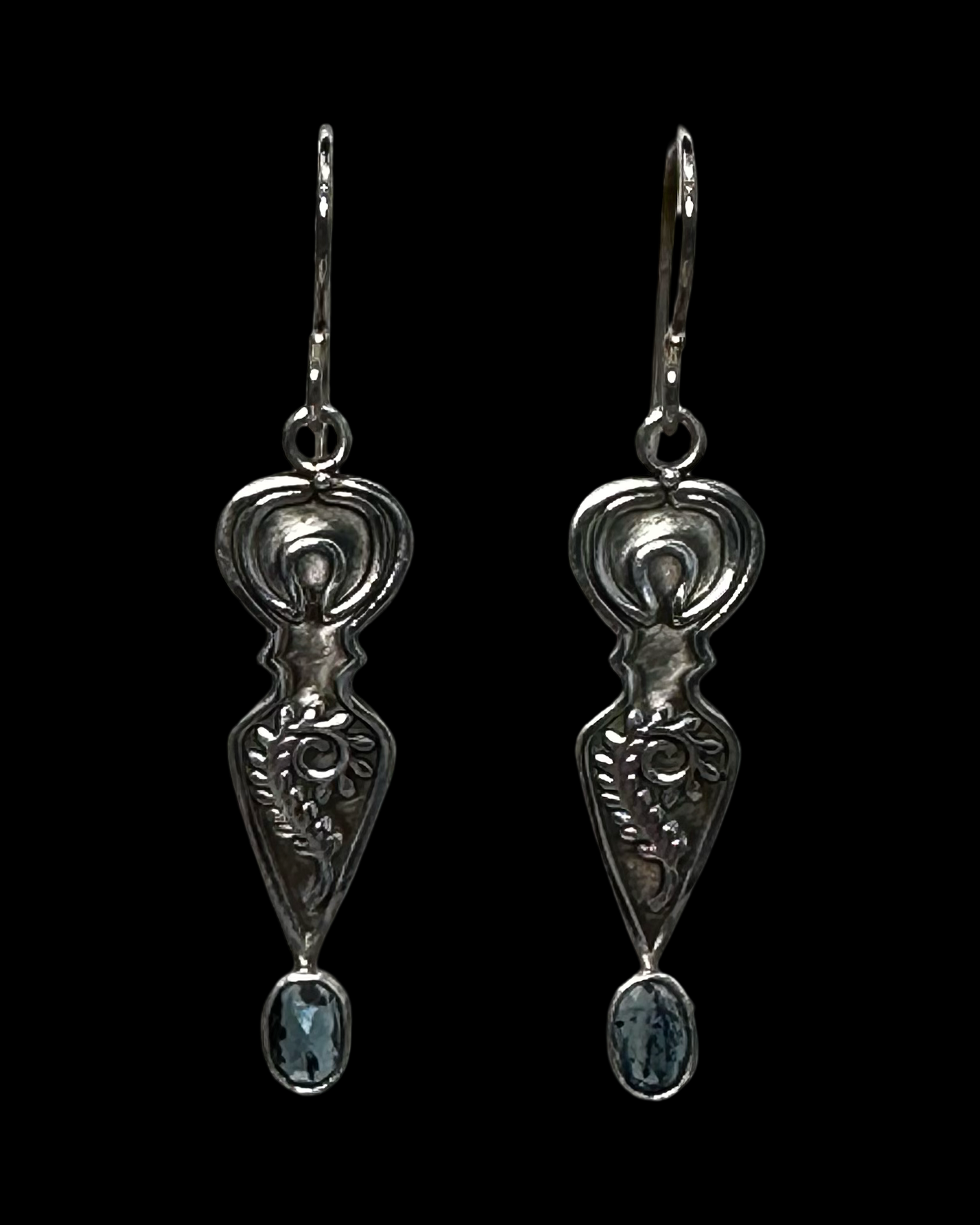 Goddess Earrings with Kyanite
