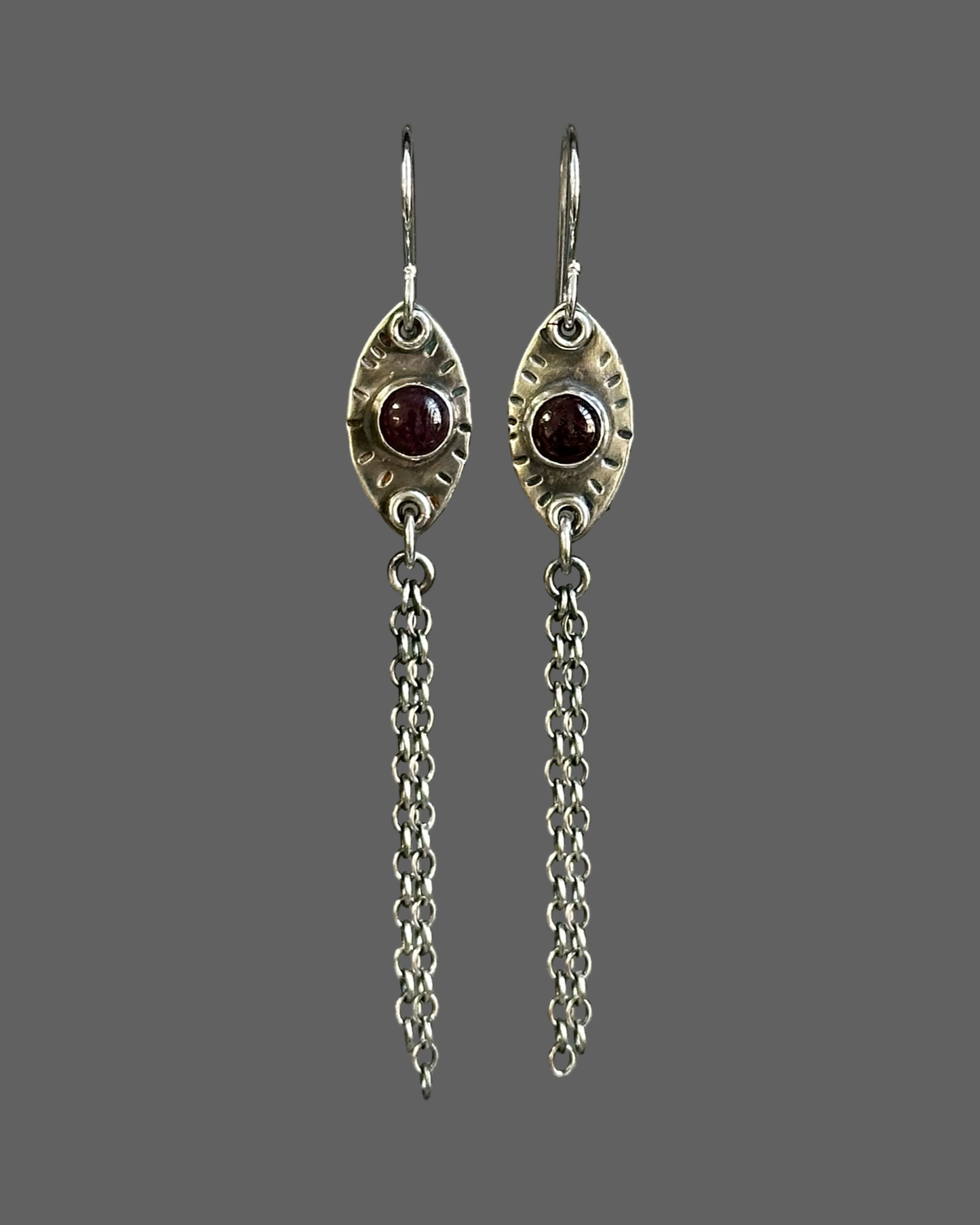 Natural Ruby Dangle Earrings