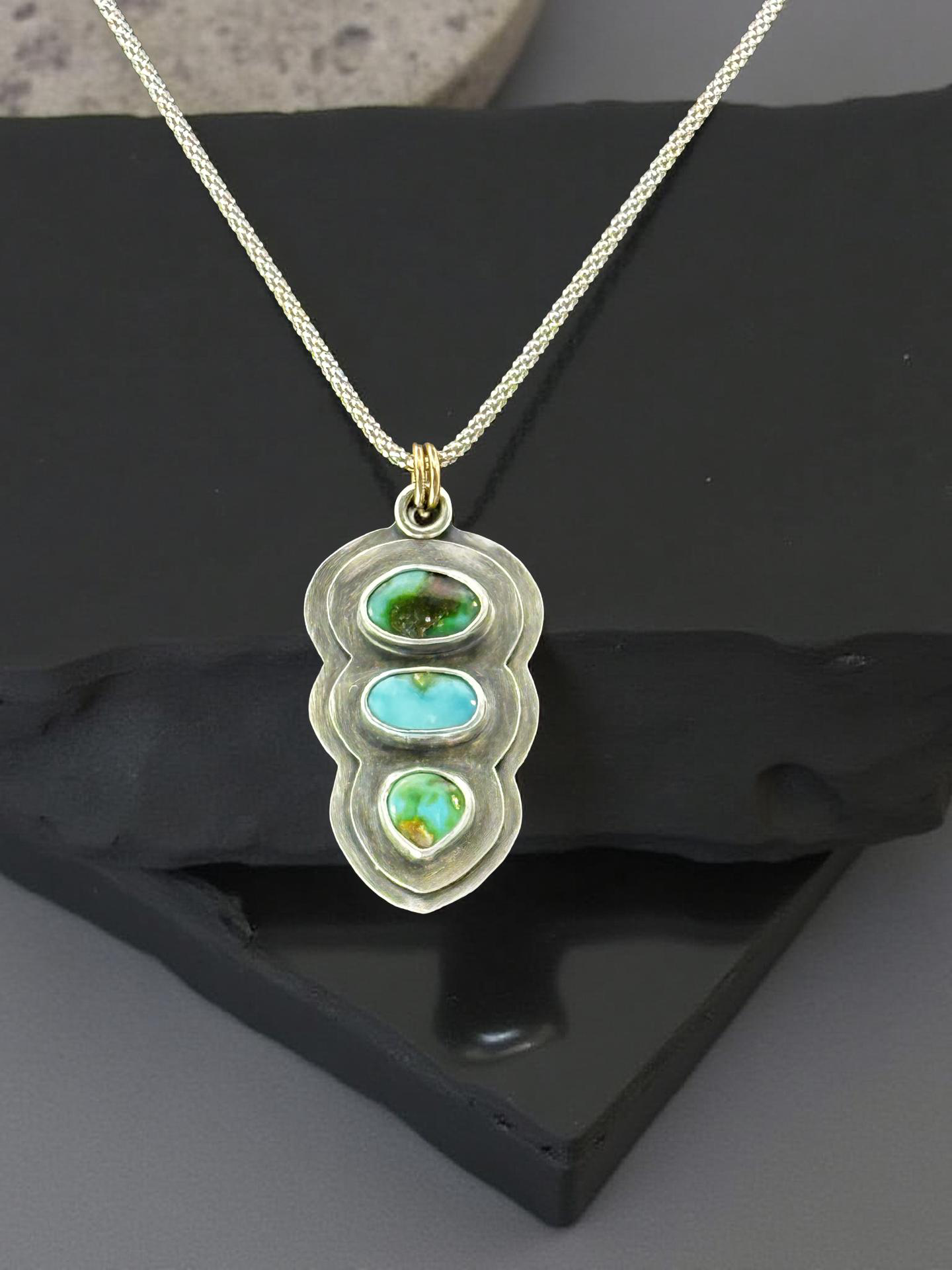 Sonoran Gold Turquoise Trio Necklace