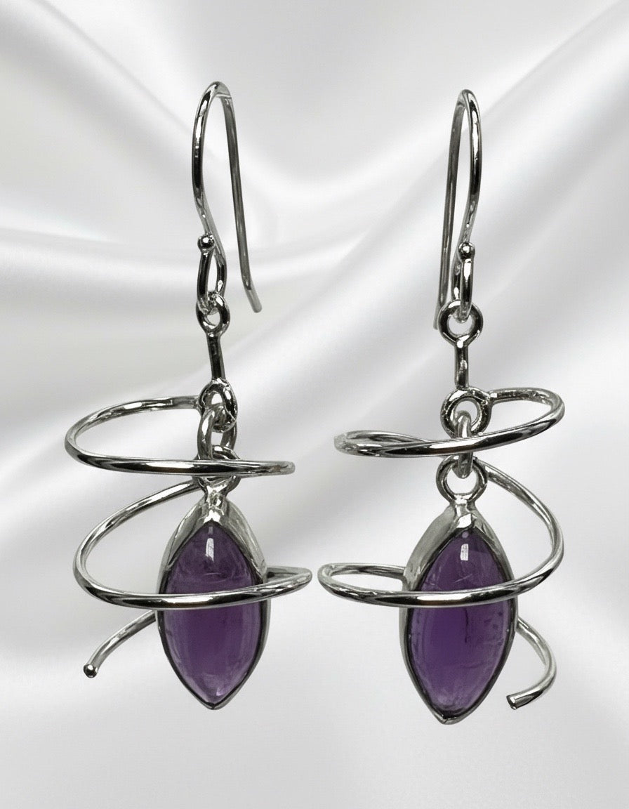 Amethyst Swirl Earrings
