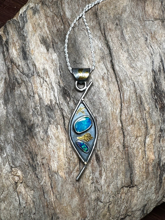 Australian Opal Keum Boo Necklace