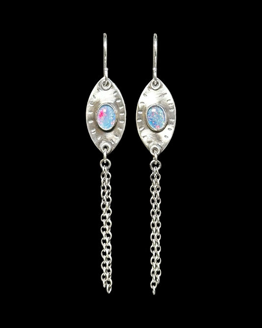 Australian Opal Dangle Earrings