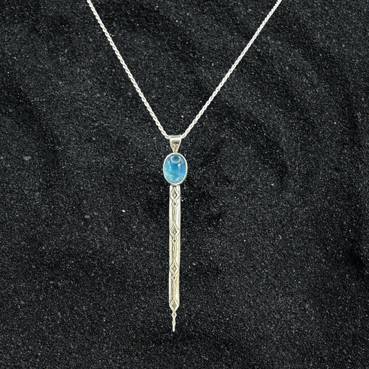 Blue Flourite Matinee Necklace