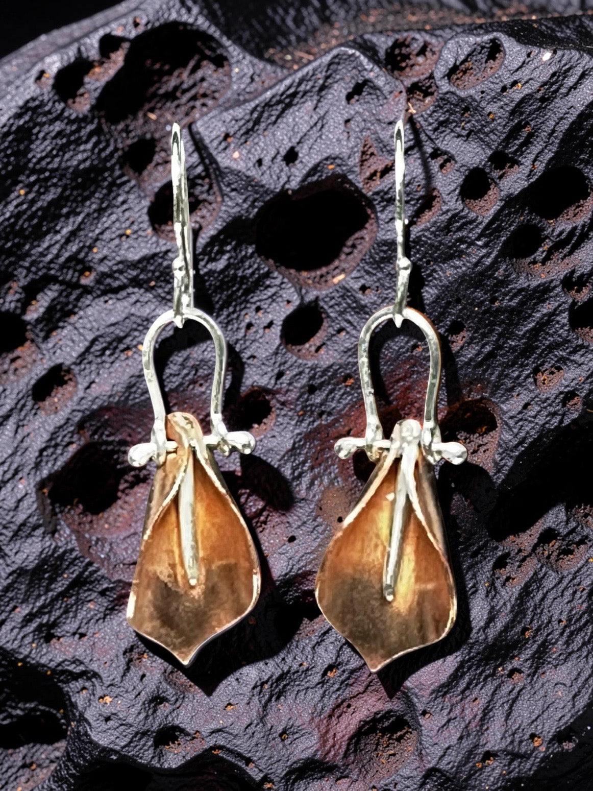 Calla Lily Earrings in Copper