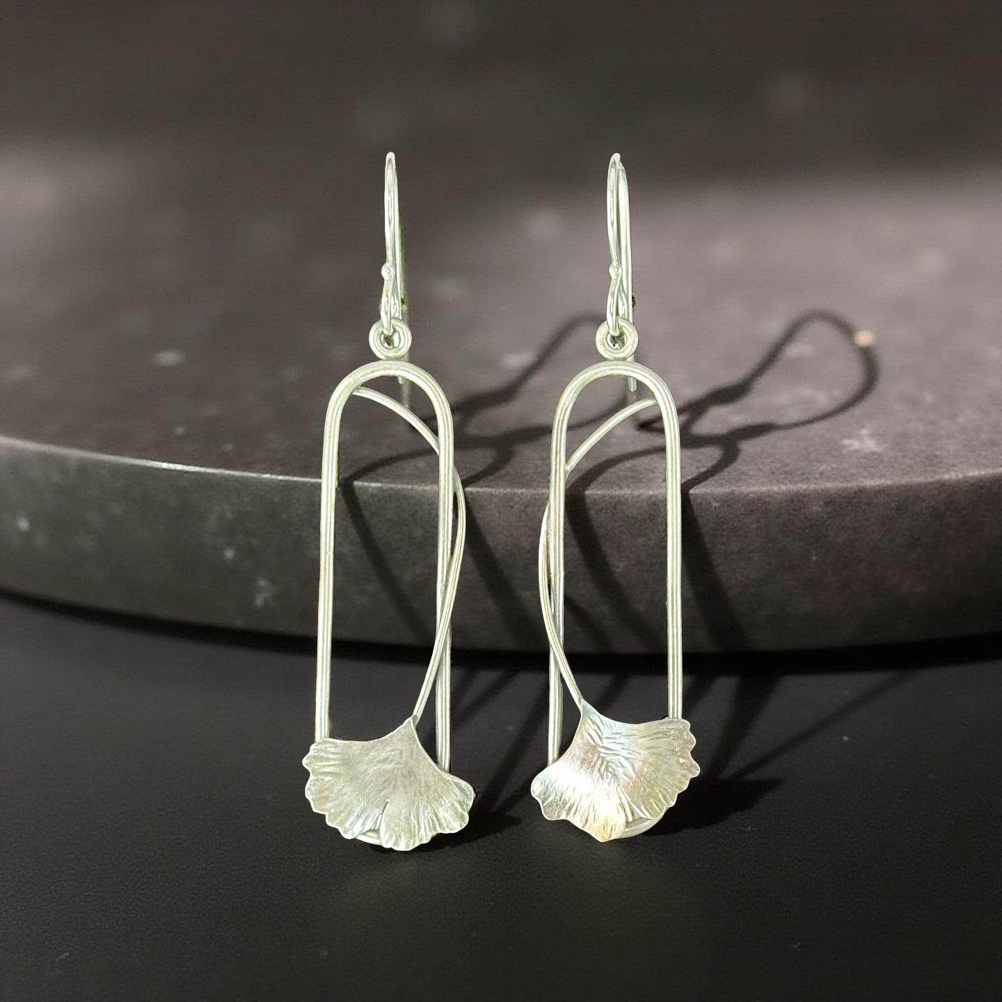 Ginkgo Leaf Dangle Earrings