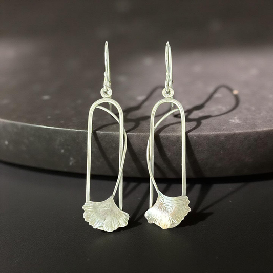 Ginkgo Leaf Dangle Earrings