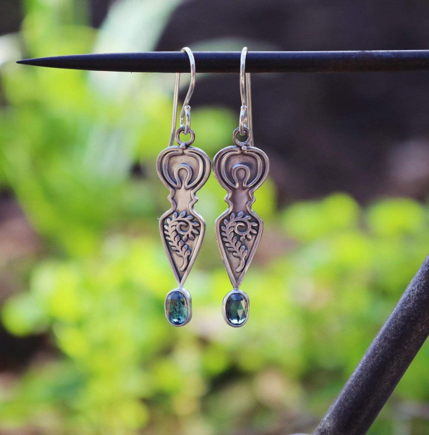 Goddess Earrings with Kyanite