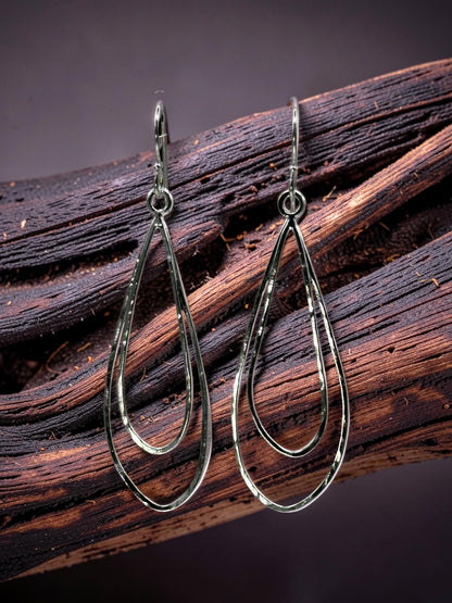 Hammered Wire Teardrop Earrings
