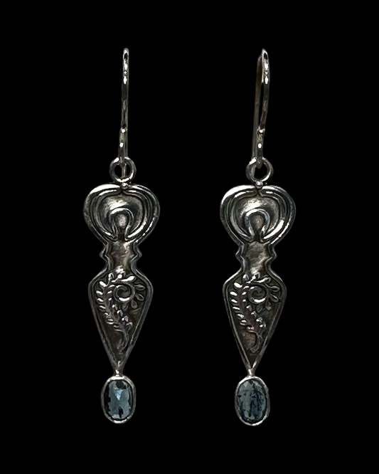 Goddess Earrings with Kyanite