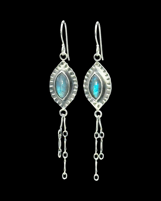 Labradorite Marquis Dangle Earrings
