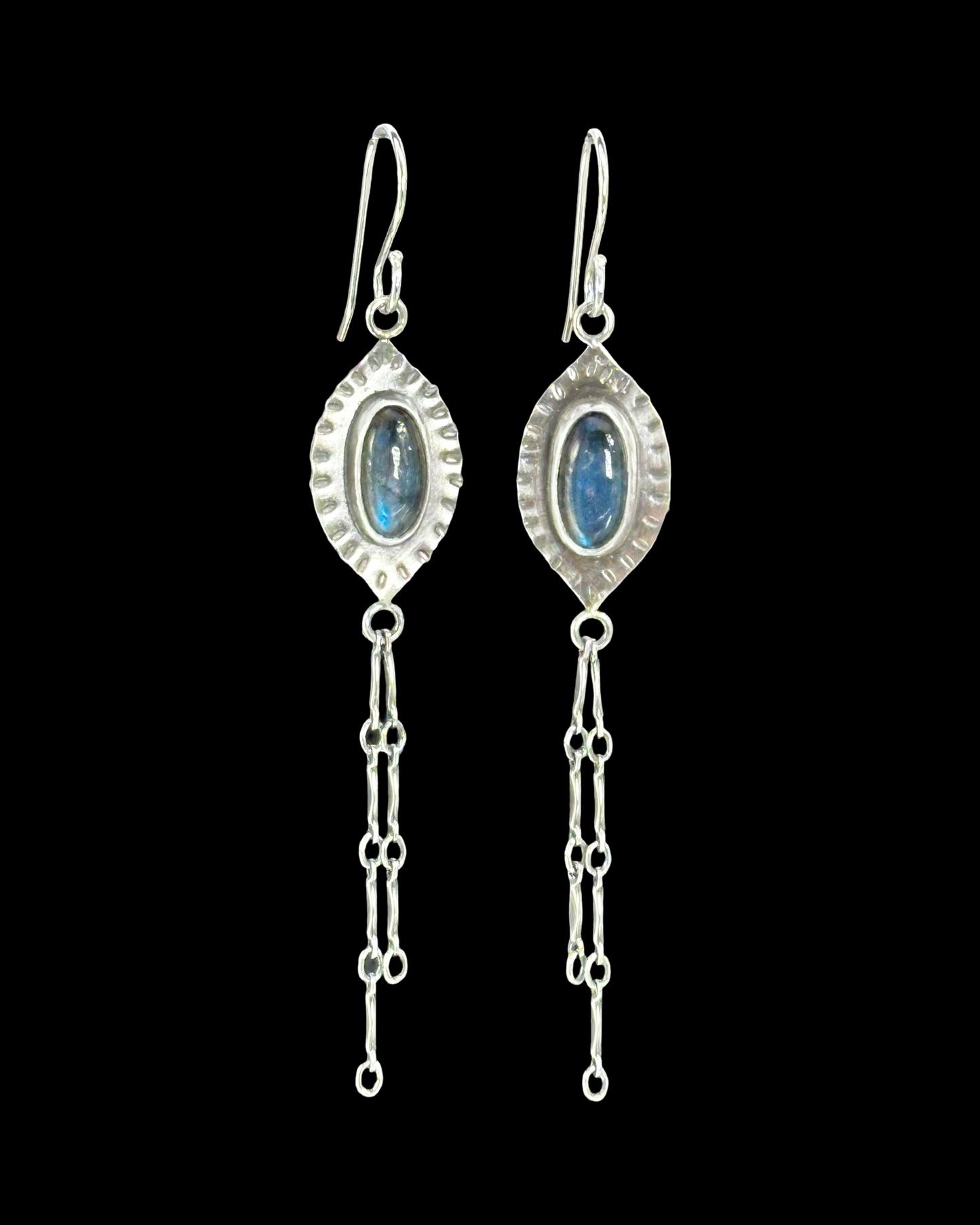 Labradorite Oval Dangle Earrings