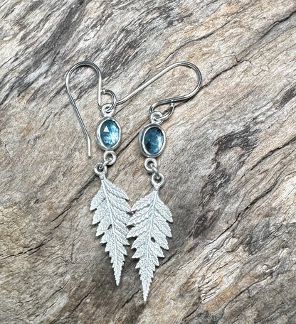 London Blue Topaz and Fern Dangles