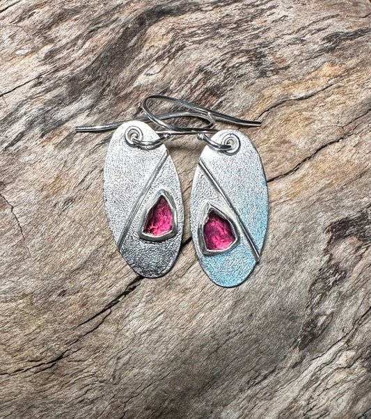 Pink Tourmaline Drop Earrings