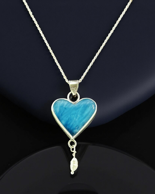 Starburst Stone Heart Pendant