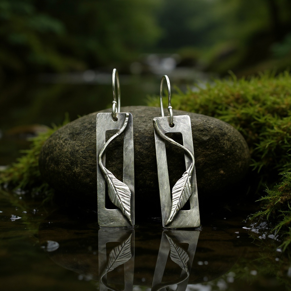 Stunning Silver Leaf earrings inspired by nature.