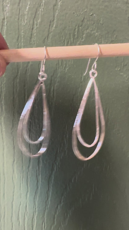 Hammered Wire Teardrop Earrings