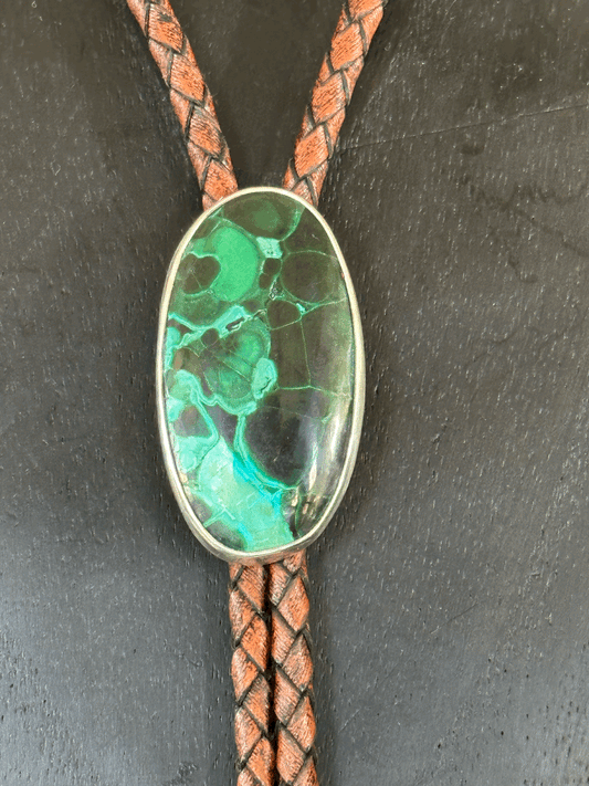 Chrysocolla and Malachite Bolo