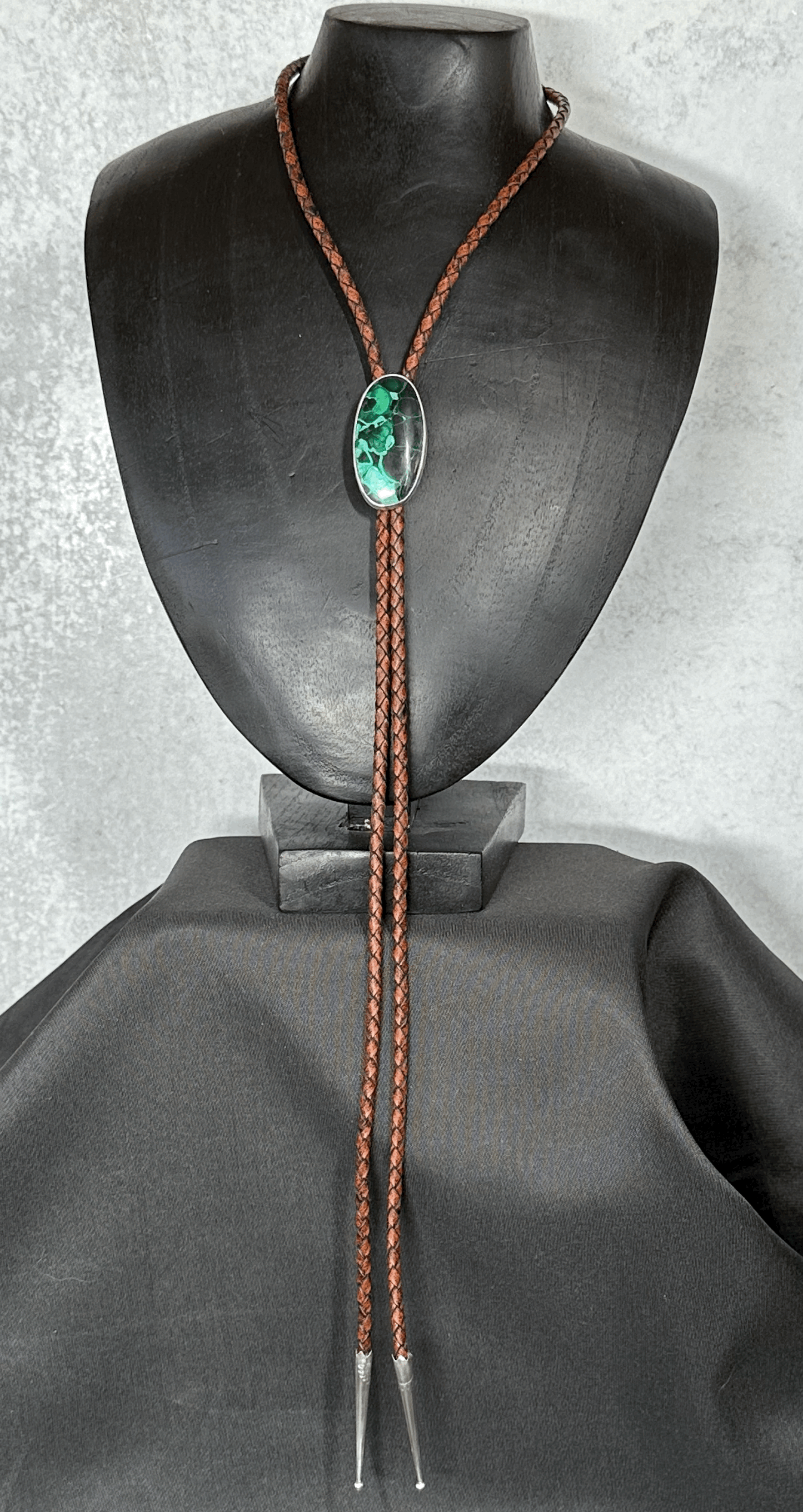 Chrysocolla and Malachite Bolo