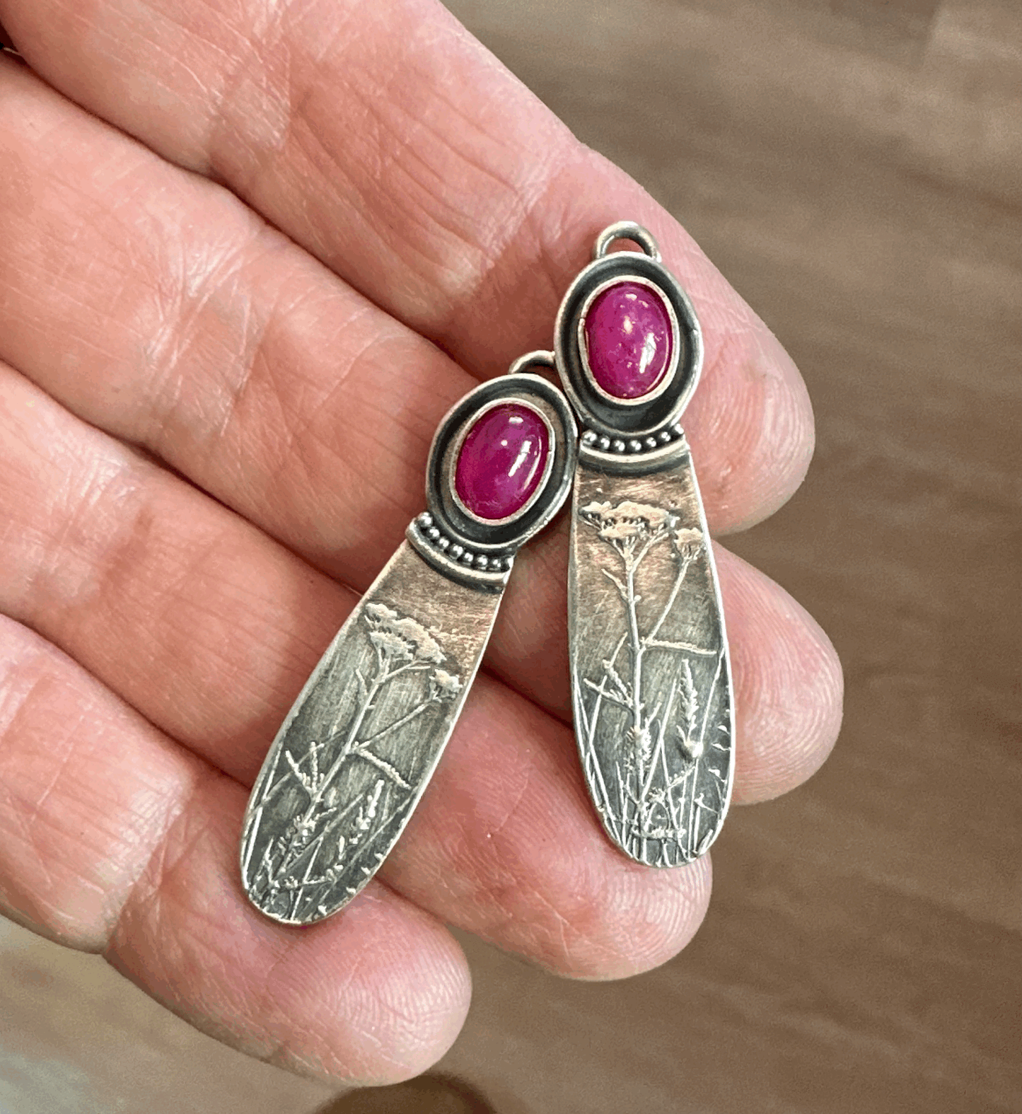 Texas Wildflower Ruby Earrings