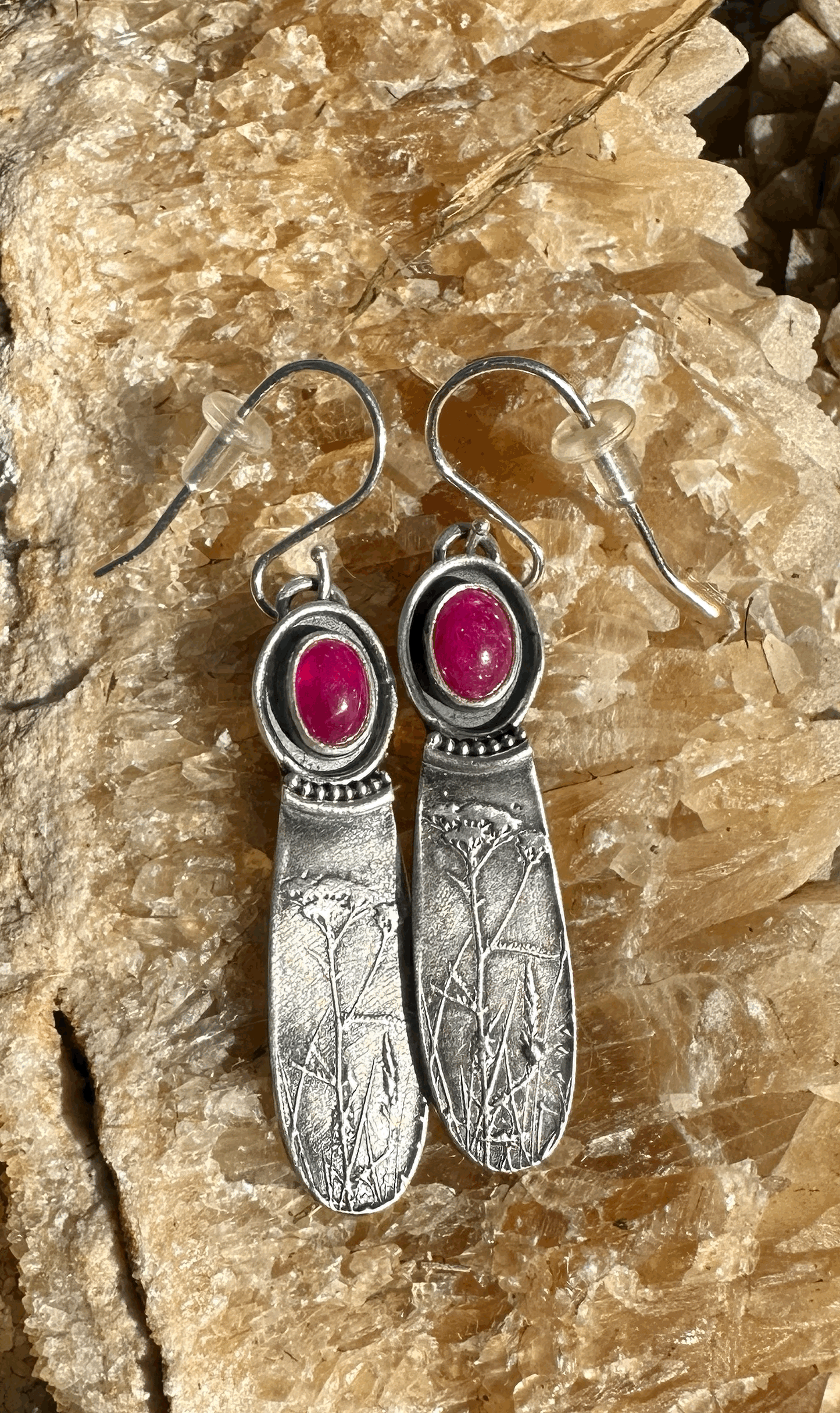 Texas Wildflower Ruby Earrings